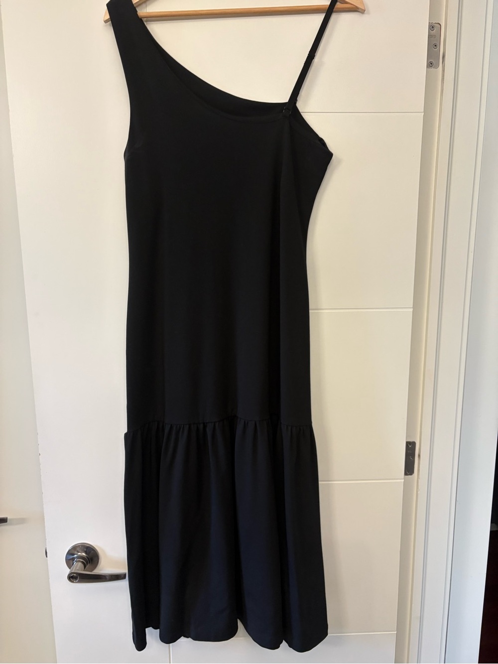 Banana Republic Black Asymmetrical One-Shoulder Dress
